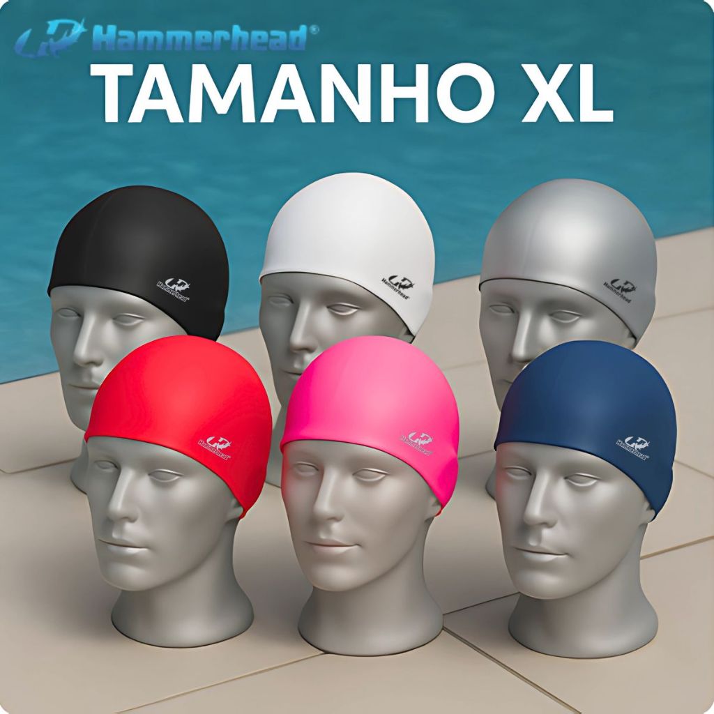 Touca Natação Hammerhead Lisa XL Silicone Profissional em Oferta na Shopee