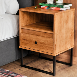 Mesa De Cabeceira Box Criado 1 Gaveta Quarto Cama Pés Aço Industrial em Oferta na Shopee