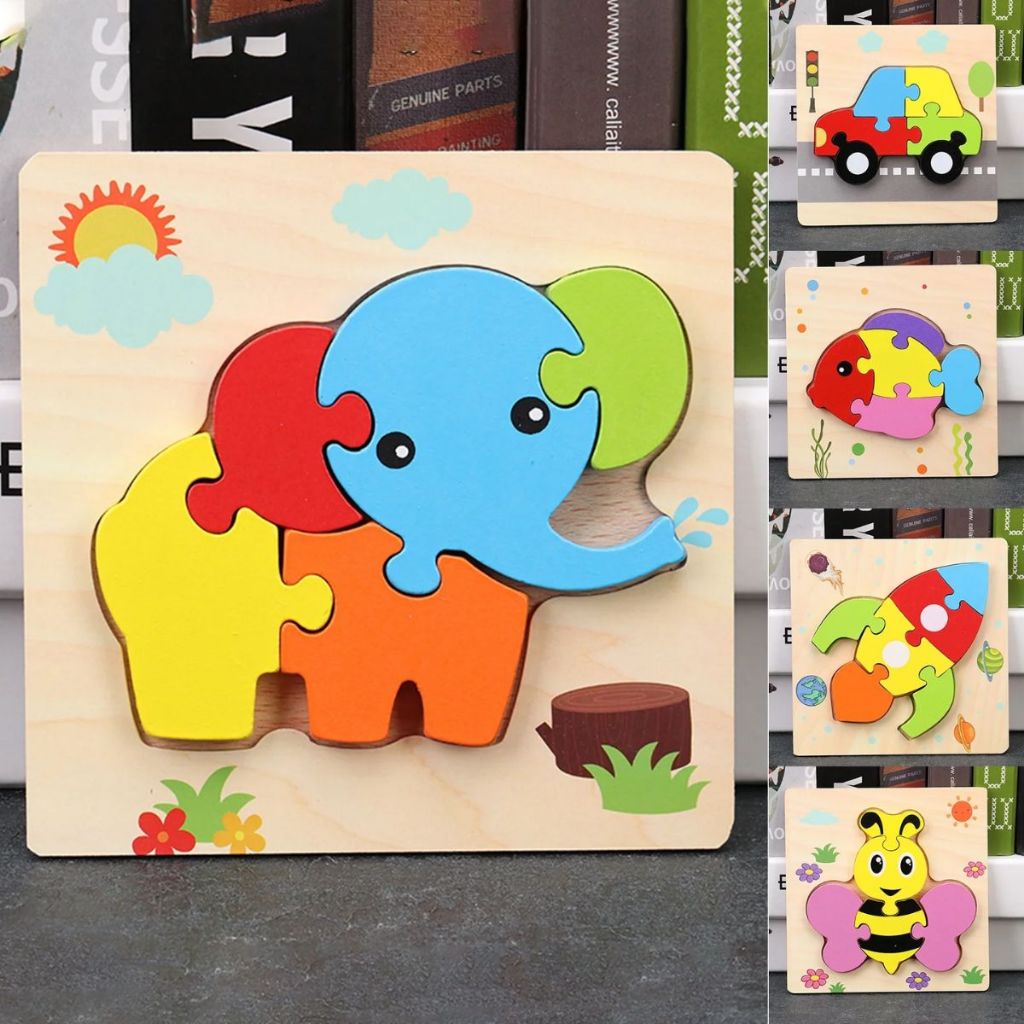 Brinquedo de Montar Quebra Cabeça MDF Infantil Animais Transportes Carro Divertido Educativo Madeira em Oferta na Shopee