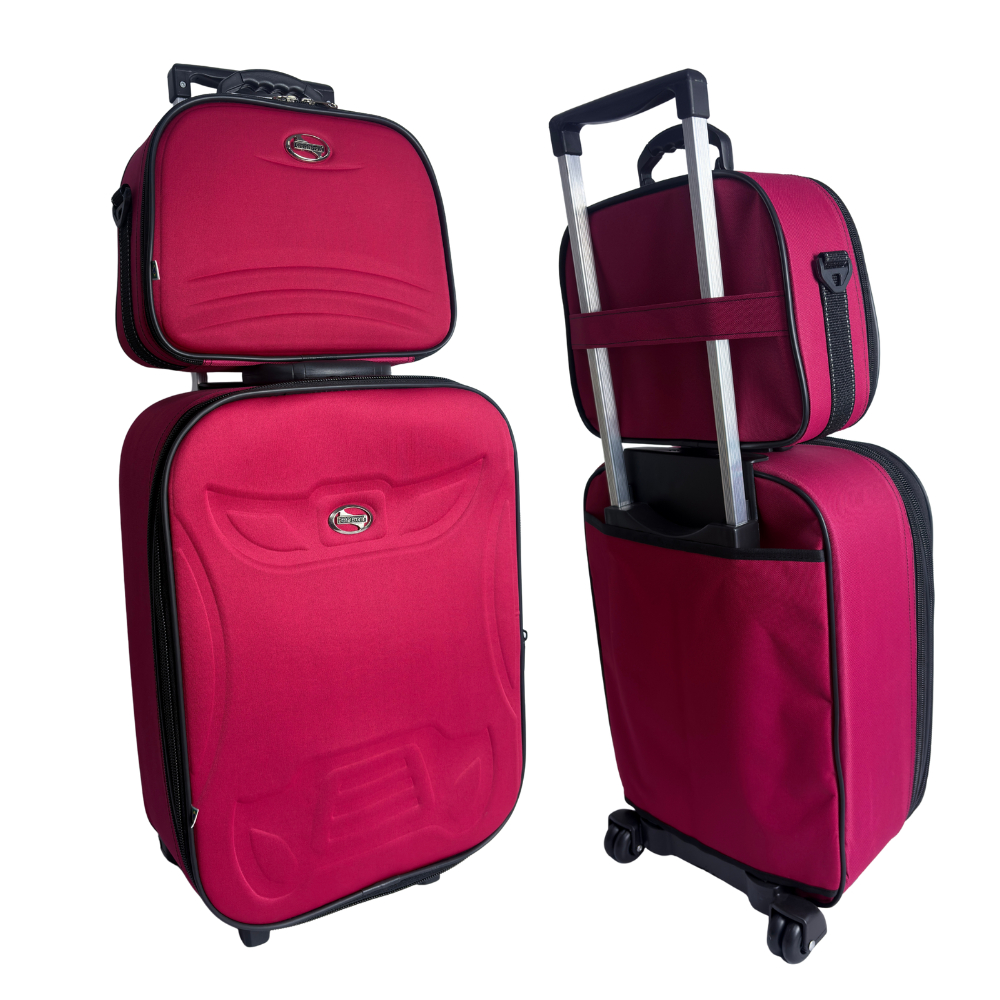 Mala de viagem 10kg bordo kit com frasqueira costura dupla reforçada mala expansiva Grotaferrata