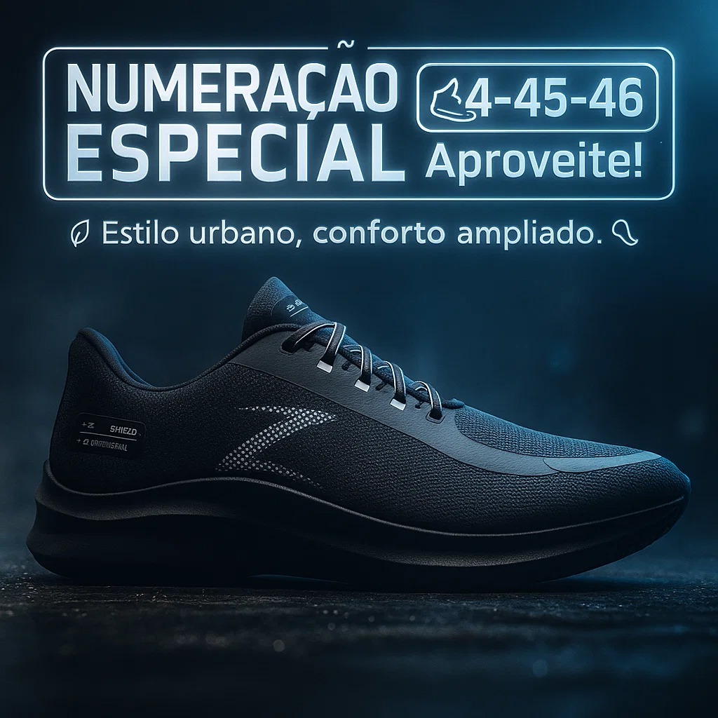 Tênis Casual Masculino Tamanho Especial 44 ao 46 - Top de Linha com Envio Rápido
