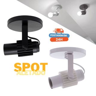 Spot Luminária Simples Direcionável Tubinho Aletado Sobrepor Para 1 Lâmpada Par20 LED
