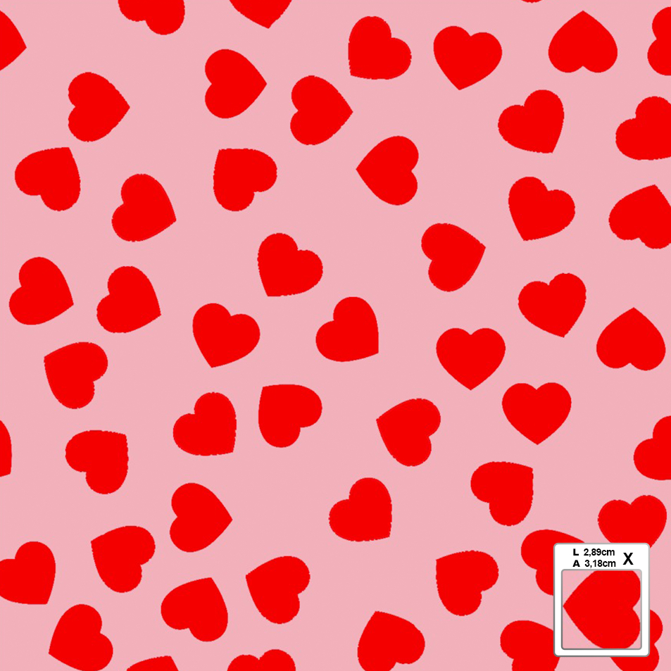Tecido Oxford Estampado Coração 4 em Oferta na Shopee