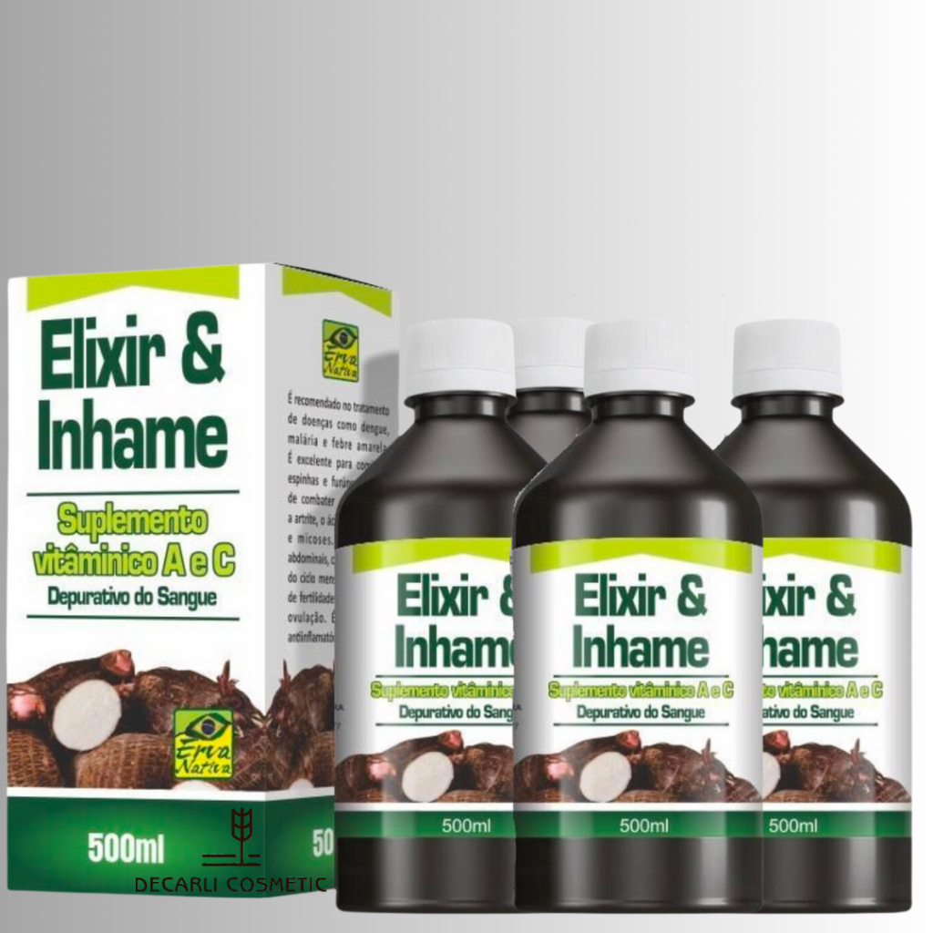 Kit 1 a 4 Elixir de Inhame Suplemento 500ml em Oferta na Shopee