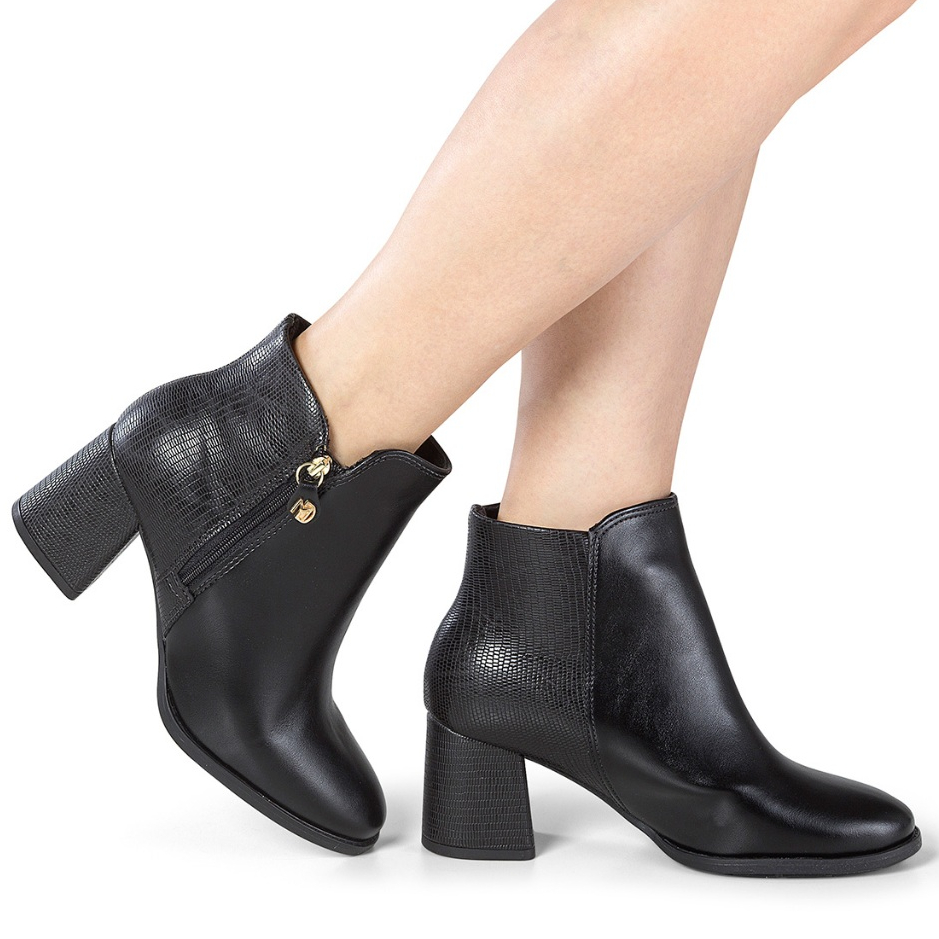 Bota Feminina Coturno Modare Cano curto Salto Quadrado Ultraconforto