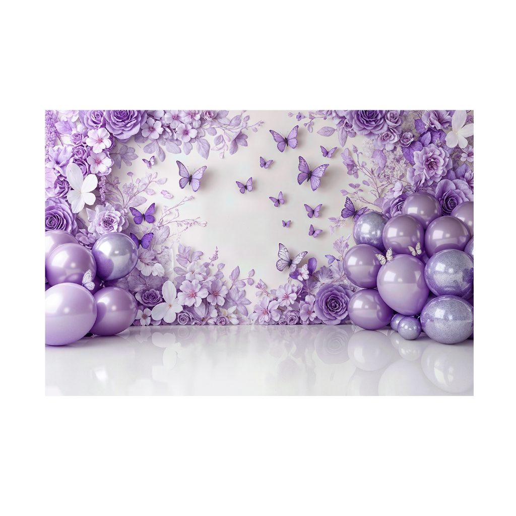 Fundo Fotográfico Cenário Tecido Jardim Encantado Borboletas