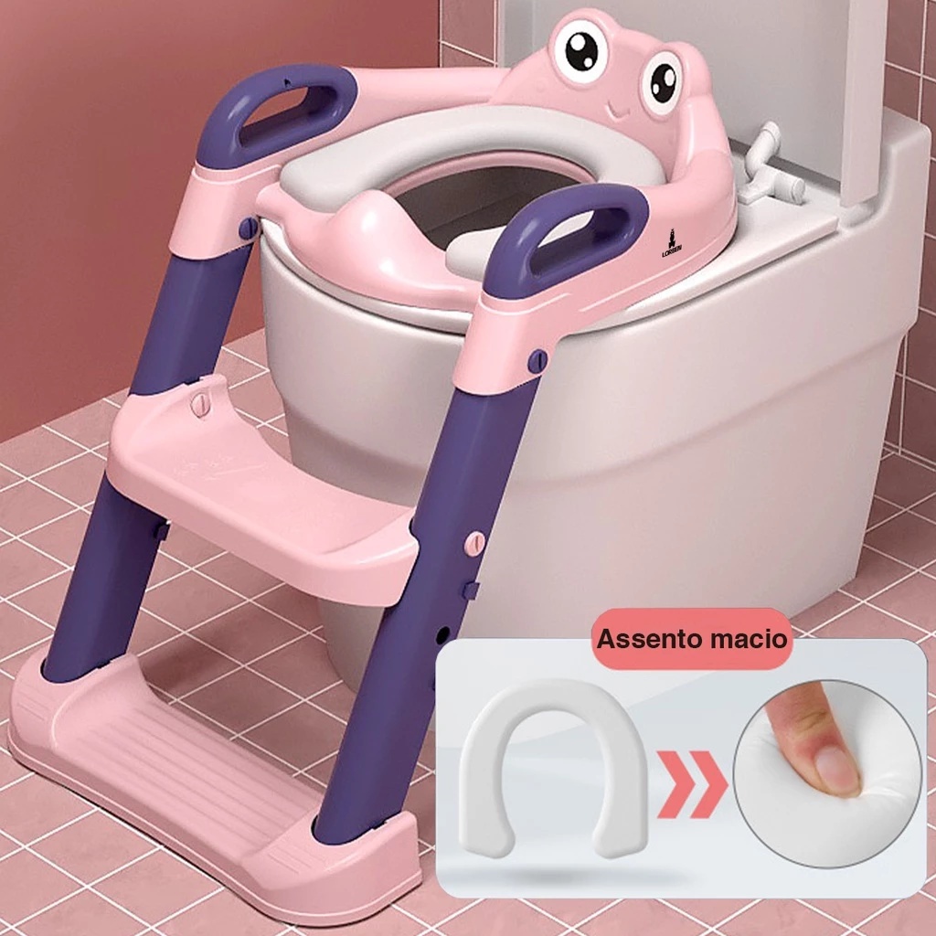 Troninho Infantil Com Escada Assento Redutor Vaso Sanitário Menina