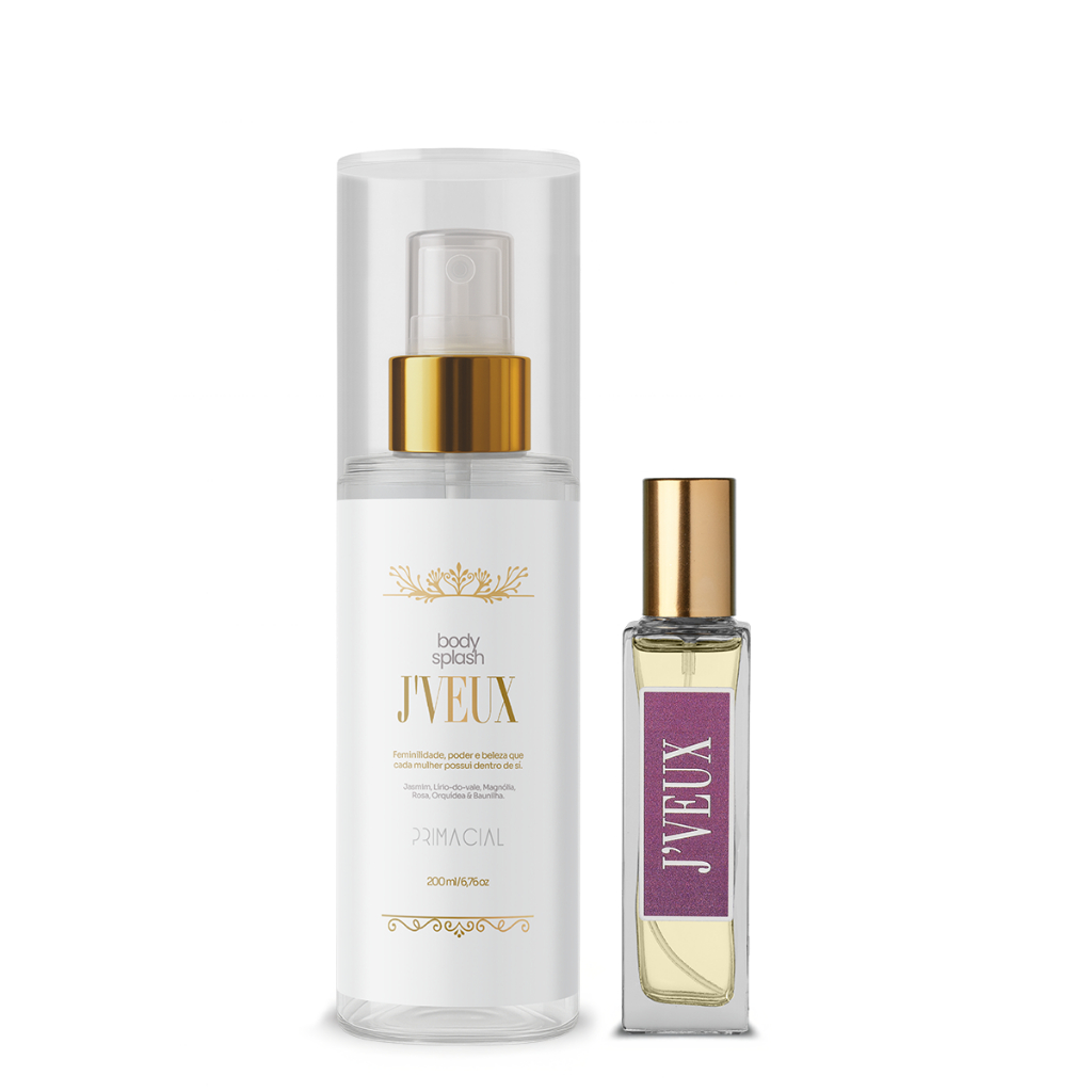 Kit Perfume 30ml + Body Splash J'VEUX 200ml by Primacial - Fragrância Floral com Notas de Pera e Frésia em Oferta na Shopee