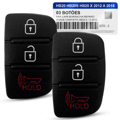 2 Capa Chave Borracha Hyundai HB20 2012 2013 2014 2015 2016 3 Botões
