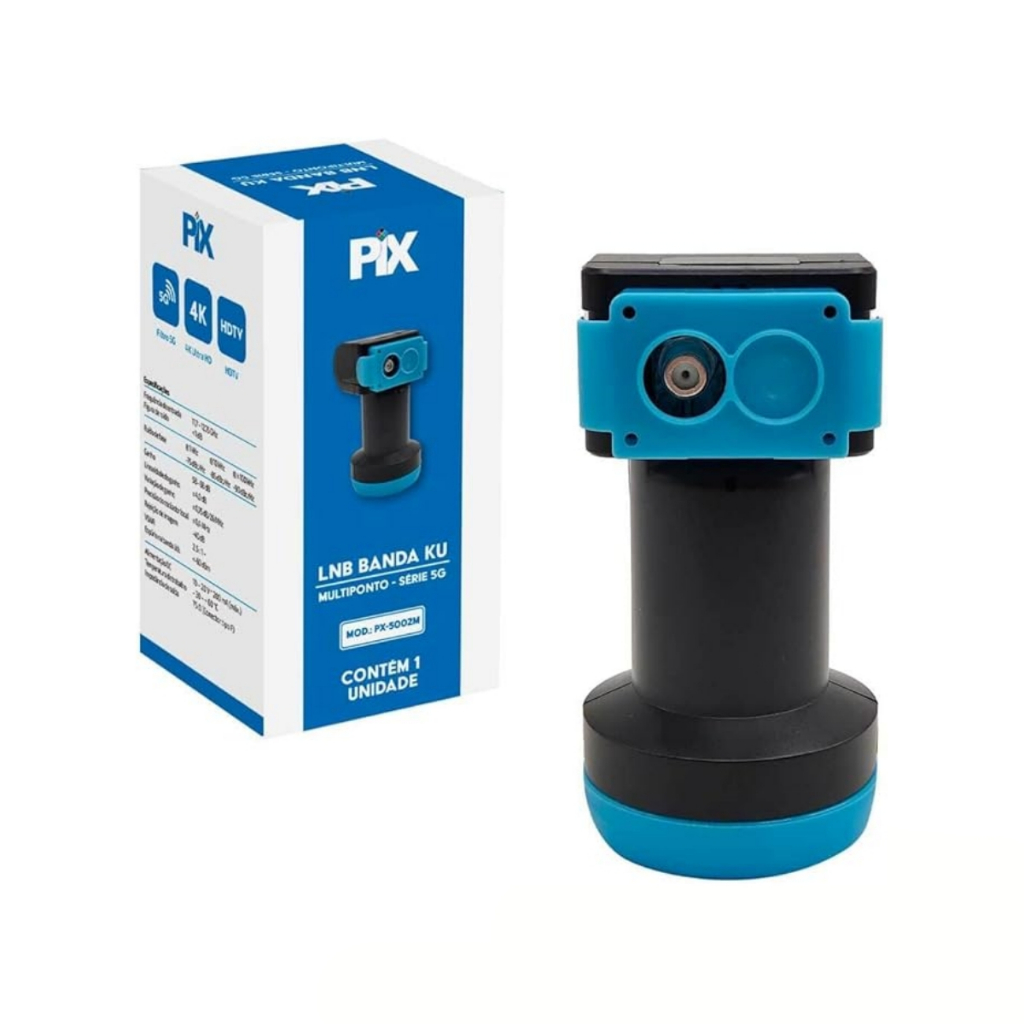 LNB Banda KU 5G – Multiponto – Com Filtro 5G – PIX - LNB Multiponto Banda Ku com Filtro 5G – PIX