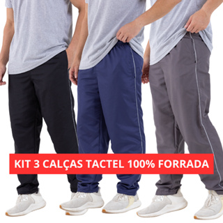 Kit 3 Calças Tactel 100% Forradas Com Microtela Academia Esportes Escolar Atividades Físicas FABRICANTE em Oferta na Shopee