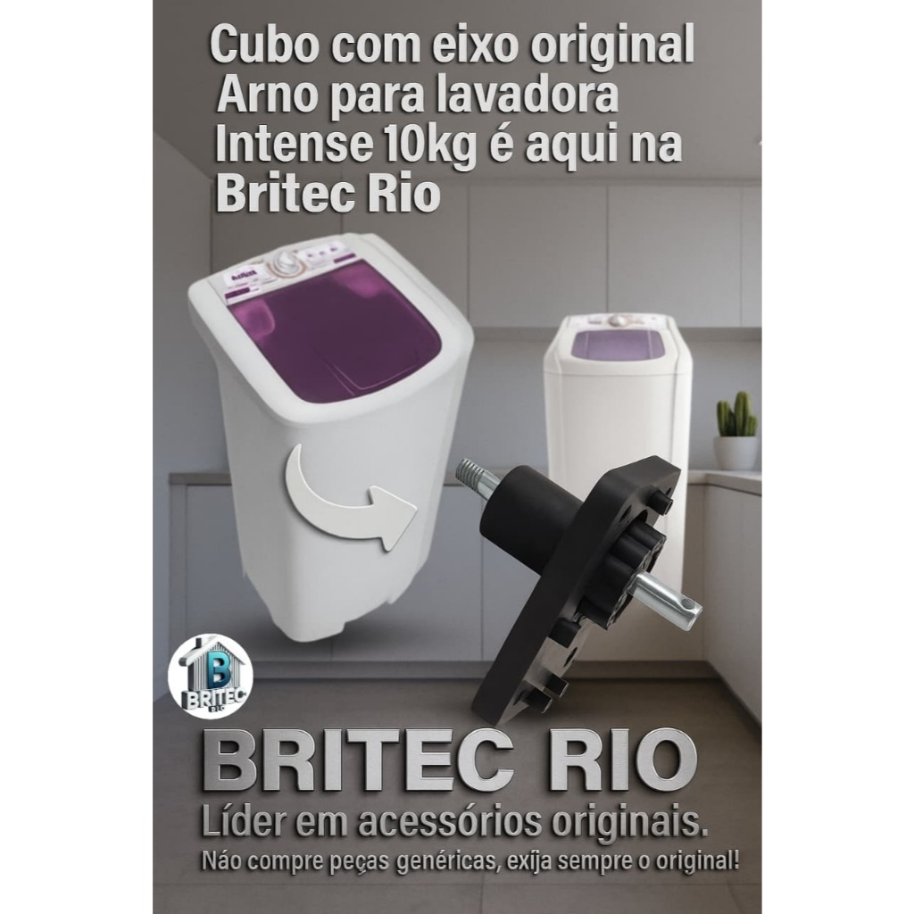 01 Cubo com eixo  Para Tanquinho Lavete Eco Arno Ml80 ( Original )