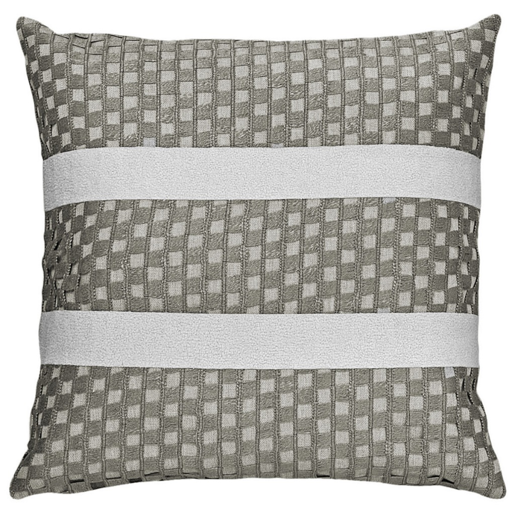 Capa Almofada Linho Com Bouclé Bege Renda Areia Luxo 45x45