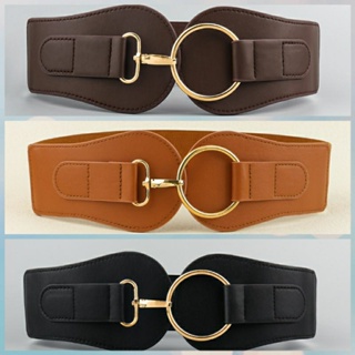 Kit 3 cinto Largo Elástico Feminino -Couro PU Ajustável Estiramento Emagrecimento Ajuste Cintura em Oferta na Shopee