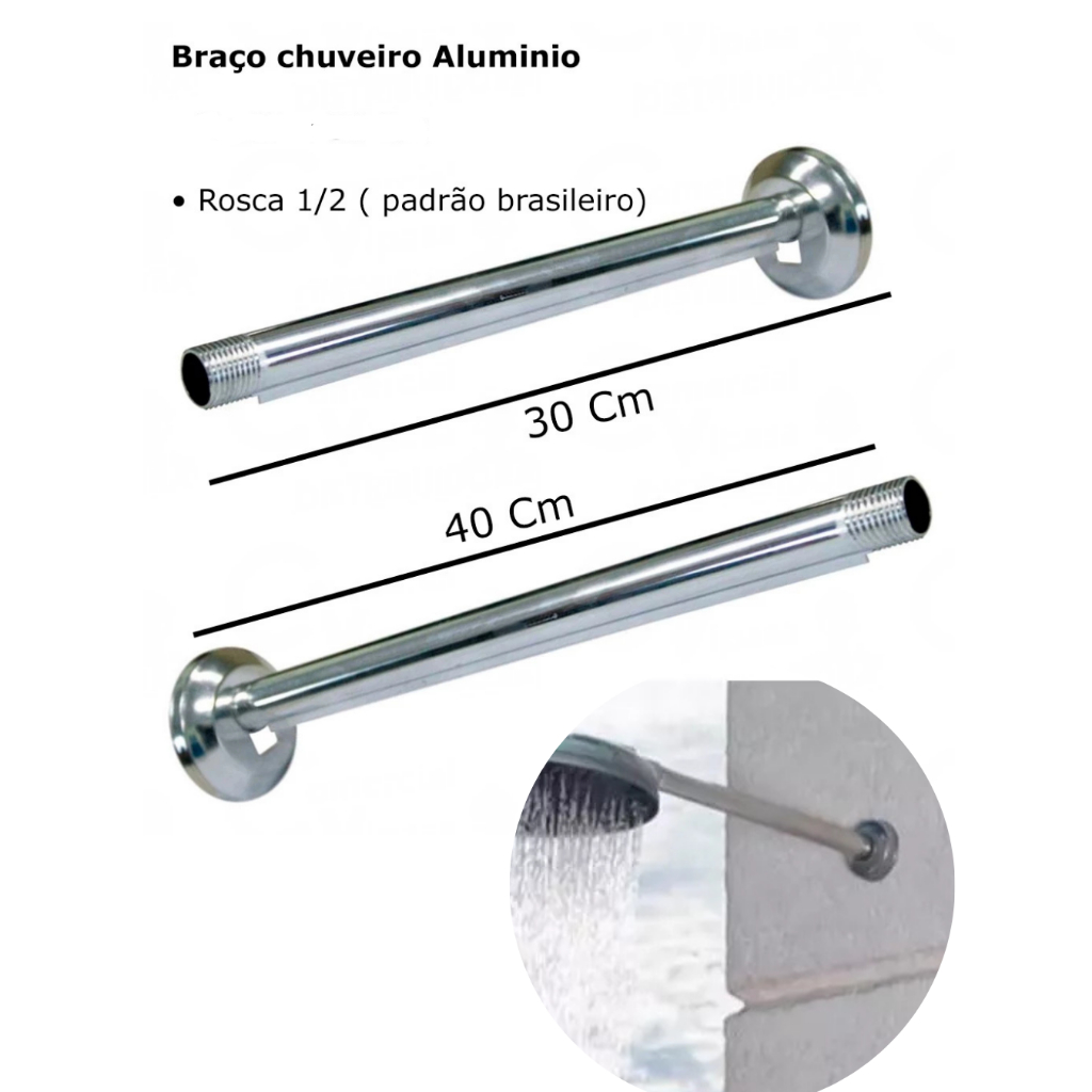 Braço/ Tubo para Chuveiro e Ducha Cano de Sustentação Chuveiro