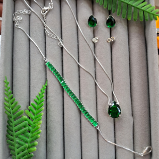Conjunto Brinco e Colar Pulseira Banhada Prata Ponto de Luz Gota Veneziana Feminino Presente em Oferta na Shopee