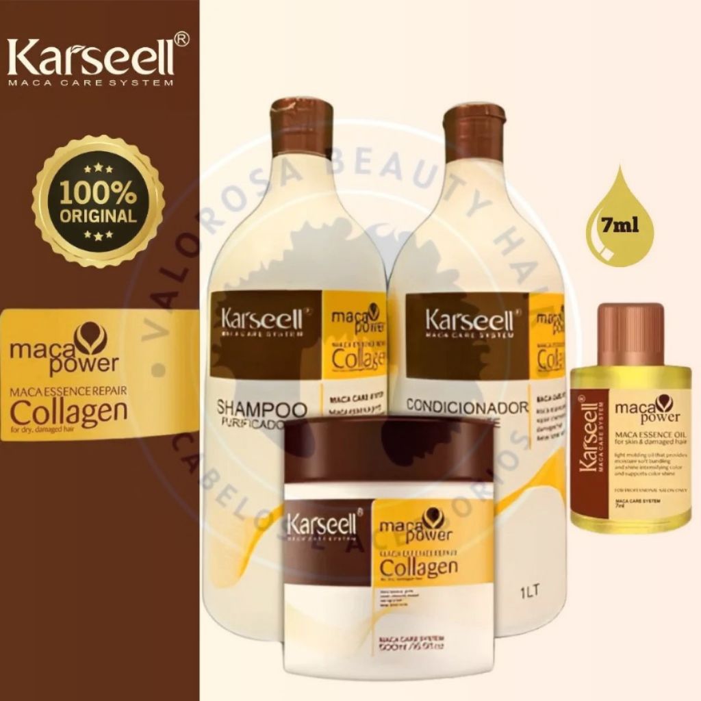 Kit Máscara Karseell 500g + 1 Shampoo 1l + 1 Condicionador Karseell 1l + Òleo Karseell 7ml