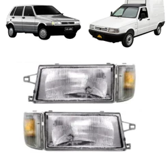 Kit Farol + Pisca Fiat Uno 1991 1992 1993 1994 1995 1996 1997 1998 1999 2000 2001 2002 2003