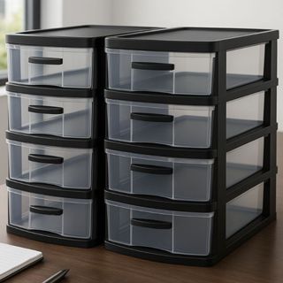 Kit 2 Gaveteiro Organizador com 4 Gavetas Grande em Plástico Jaguar Armário Cozinha Escritório em Oferta na Shopee