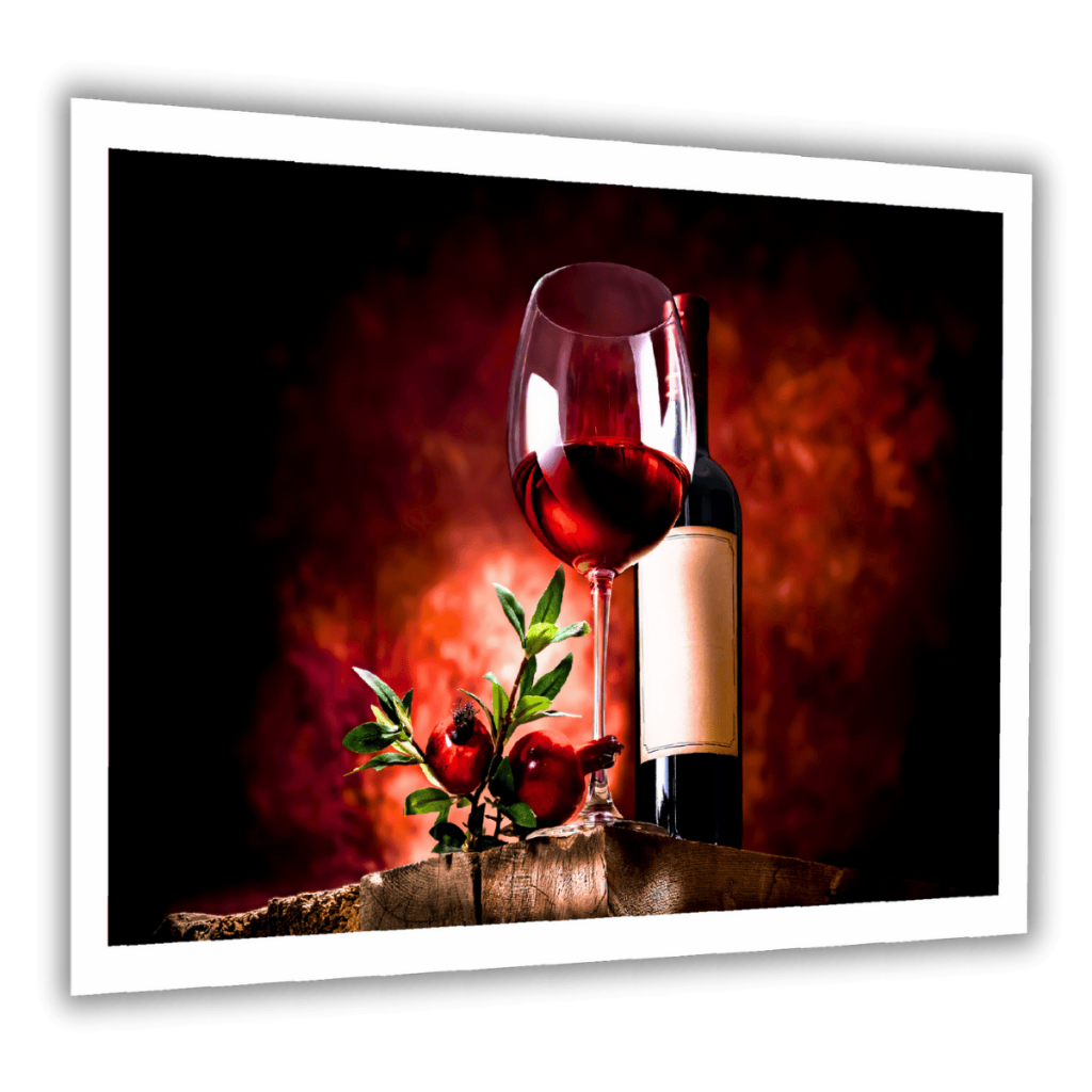 Quadro Decorativo Restaurante Adega Vinho Taça Uva