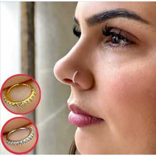 Piercing Nariz Cartilagem Argola Cravejado Strass em Oferta na Shopee