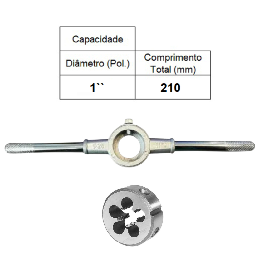 PORTA COSSINETE 1 POLEGADA + COSSINETE MANUAL AÇO LIGA 1/2X12 BSW - ANSI - ROCAST