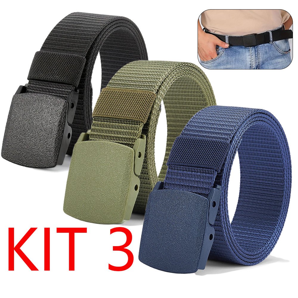 Moda Cinto Largo Masculino Nylon fivela e engate rápido Unissex Social Durável