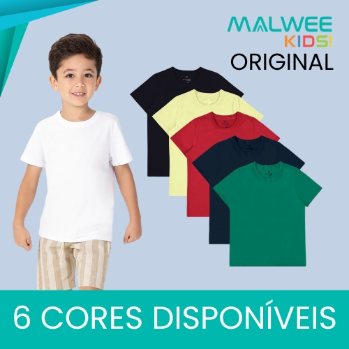 Camiseta Infantil Menino Basica Verão Algodão Malha UV Malwee Uniforme Escola em Oferta na Shopee