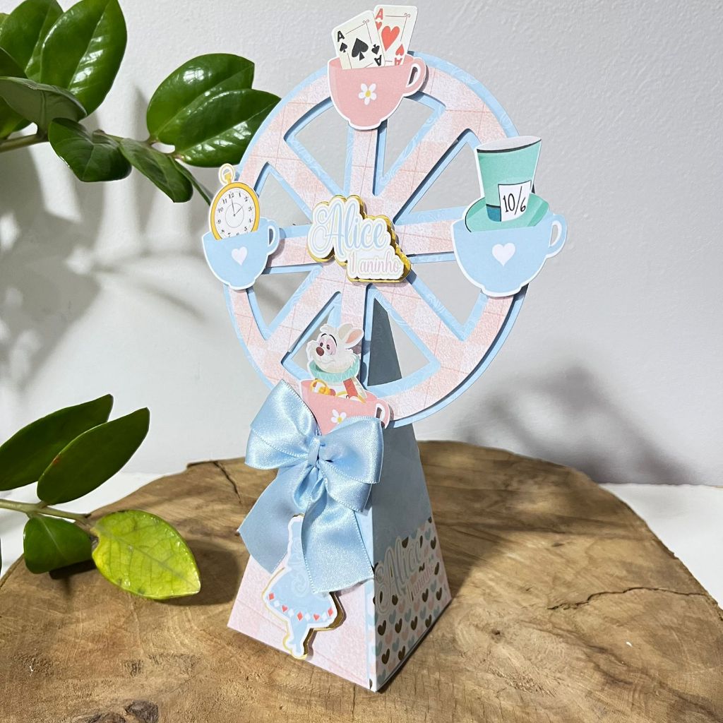 Caixa Roda Gigante Alice Pais Maravilhas|Personalizados|Lembrancinhas|Decoração Infantil Aniversário