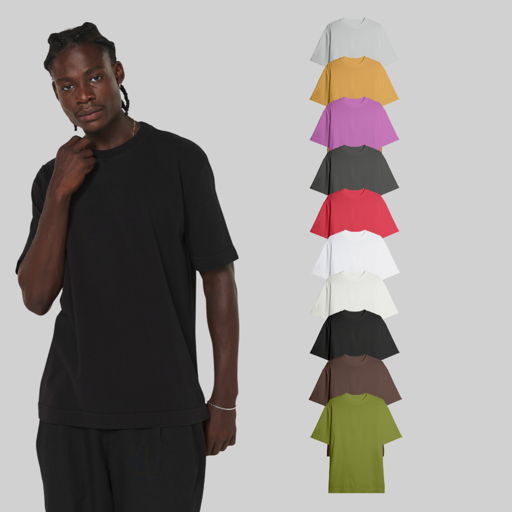 Camiseta Oversized Heavyweight Tubular Streetwear Cores Diversas - Men Clothes