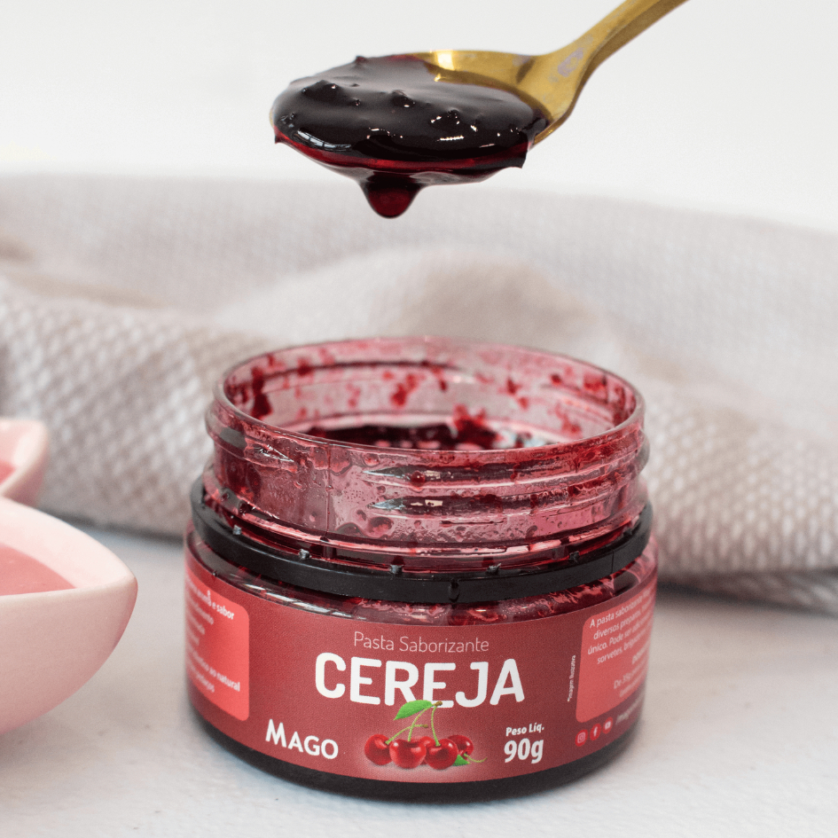 Pasta Saborizante De Cereja 90g Com Pedaços Concentrada P/ Recheio Cobertura Mago
