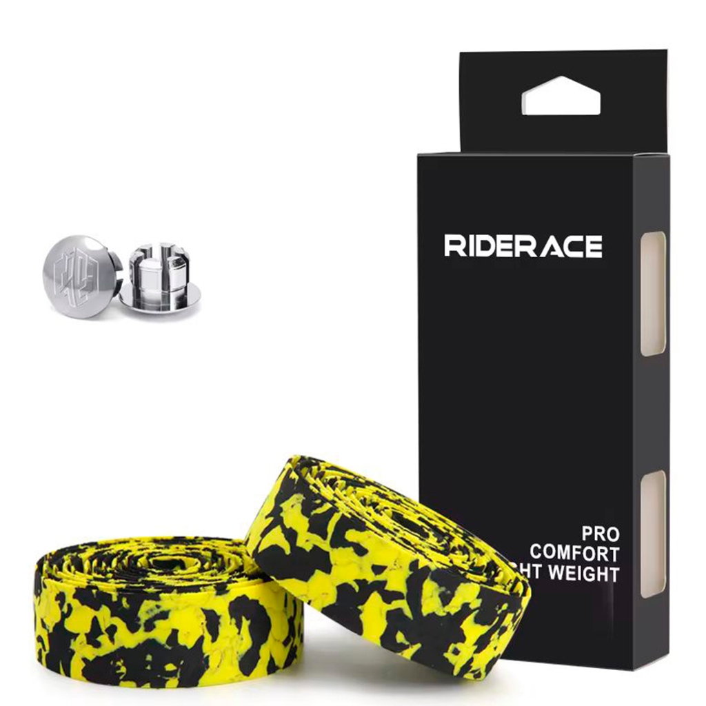 Kit Fita Guidão Bike Bicicleta Speed Ciclismo Macia Amarelo Camuflado
