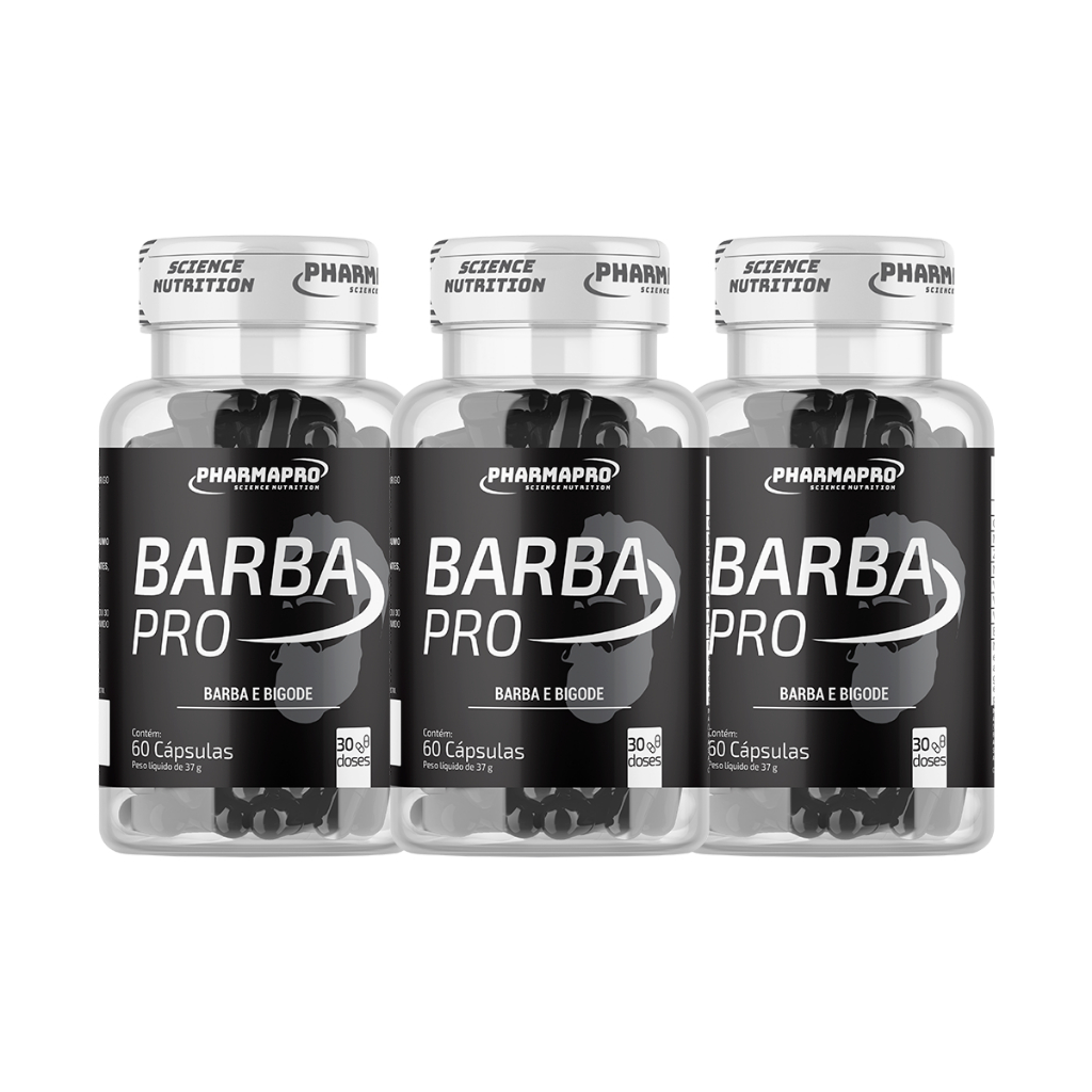 3x Barba Pro, Pharma Pro - Fortaleça sua Barba (180 Cápsulas) em Oferta na Shopee