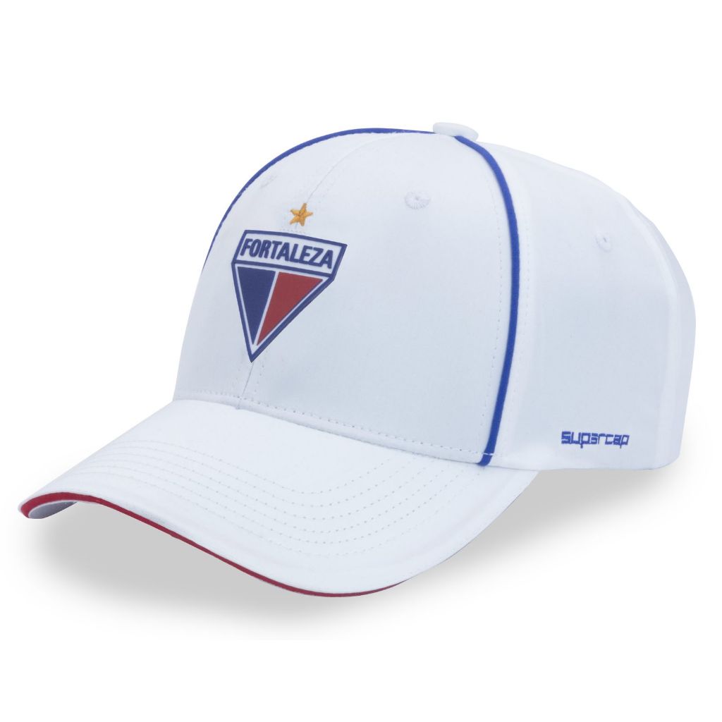 Boné Fortaleza Branco Detalhes Vermelho e Azul (38996)