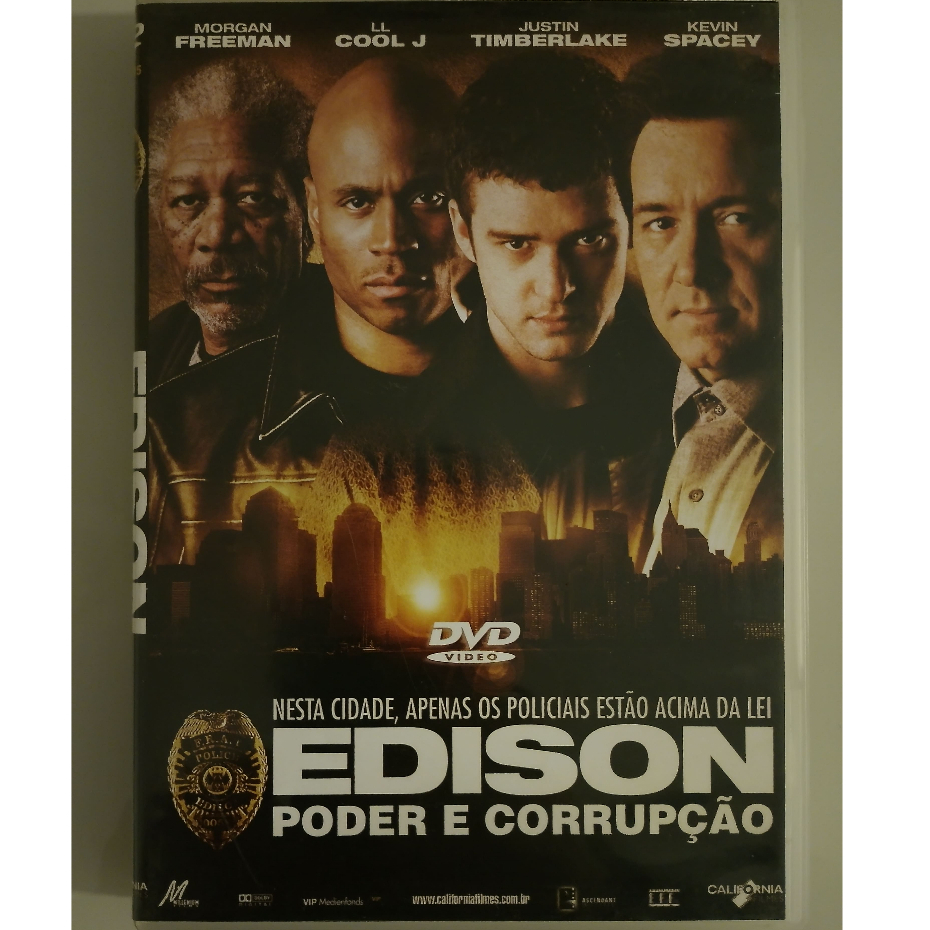 Edison poder e corrupção - dvd - morgan freeman - ll cool j - kevin spacey - locadora - contem marcas no disco (riscos)