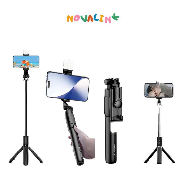 Bastão Pau de selfie Tripé Retrátil Com Controle Bluetooth para Celular Fotos e Vídeos