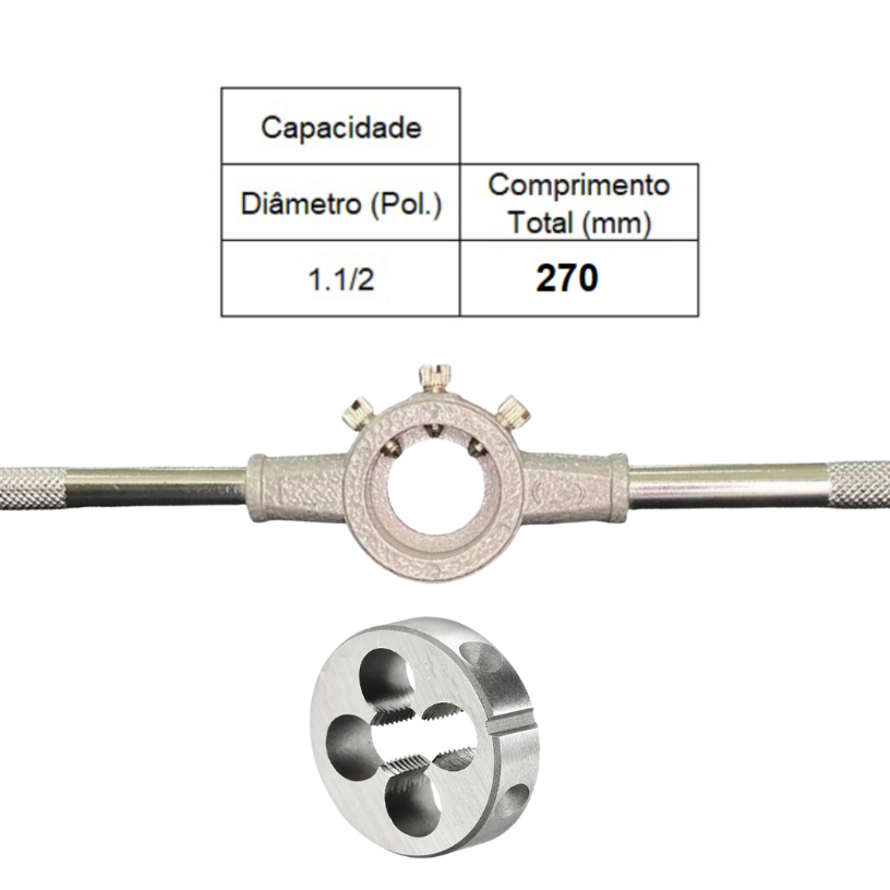 PORTA COSSINETE 1.1/2 POLEGADA + COSSINETE MANUAL AÇO LIGA 1/2X20 UNF - ANSI - ROCAST