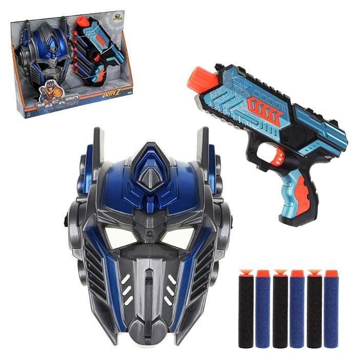 Lança Dardo Masked Shooter DartZ  Transformers Com 6 Dardos e Mascara Robo - Art Brink