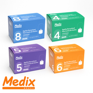 Agulha para Caneta Aplicadora de Insulina e Medicamentos - Caixa c/ 100 Unidades MEDIX em Oferta na Shopee