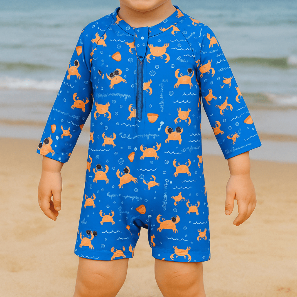 Macacão Bebê Proteção UV50+ Roupa de Praia Menino com Fator de Proteção Solar em Oferta na Shopee