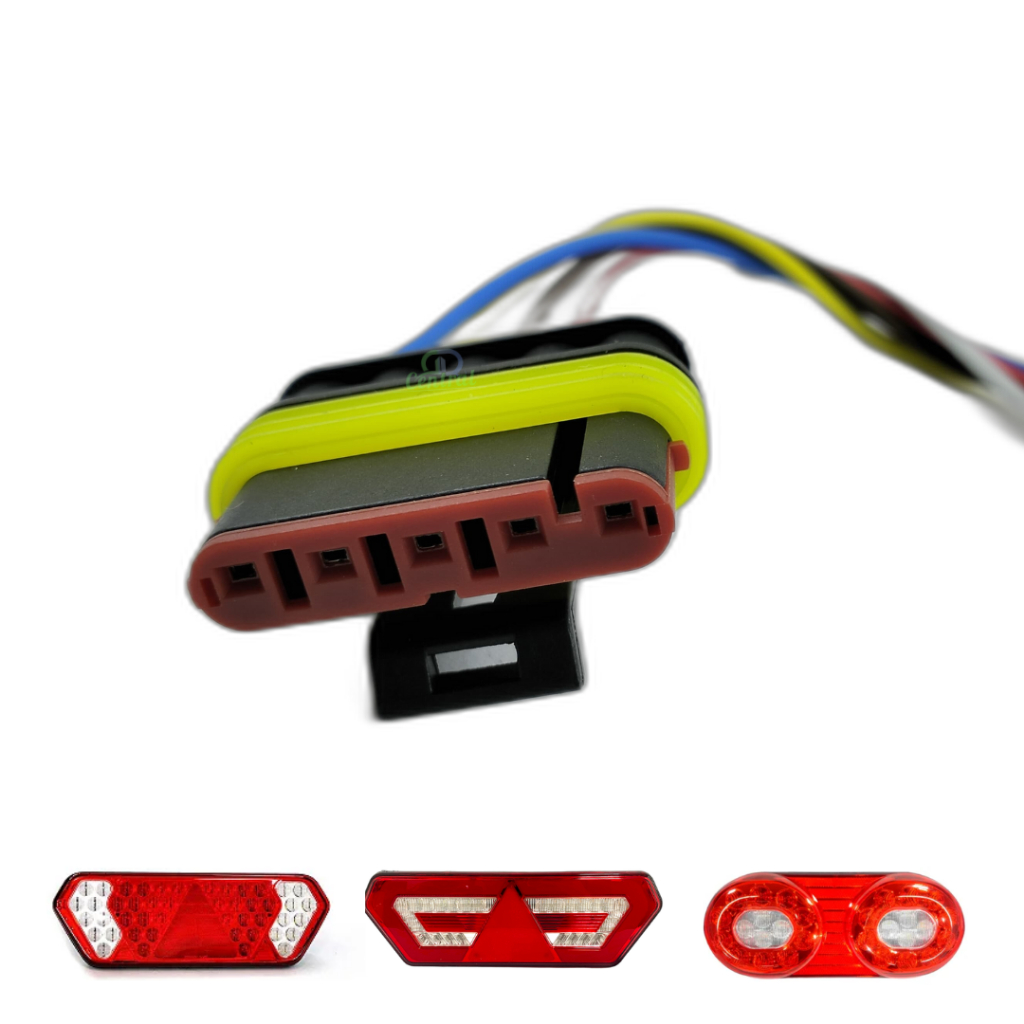 Chicote Conector 5 Vias Lanterna Traseira Universal Carreta Randon Guerra Librelato Braslux 7760