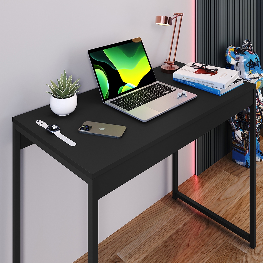 Mesa Escrivaninha Escritório Estudos Estilo Industrial Computador Home Office Moderna Clean