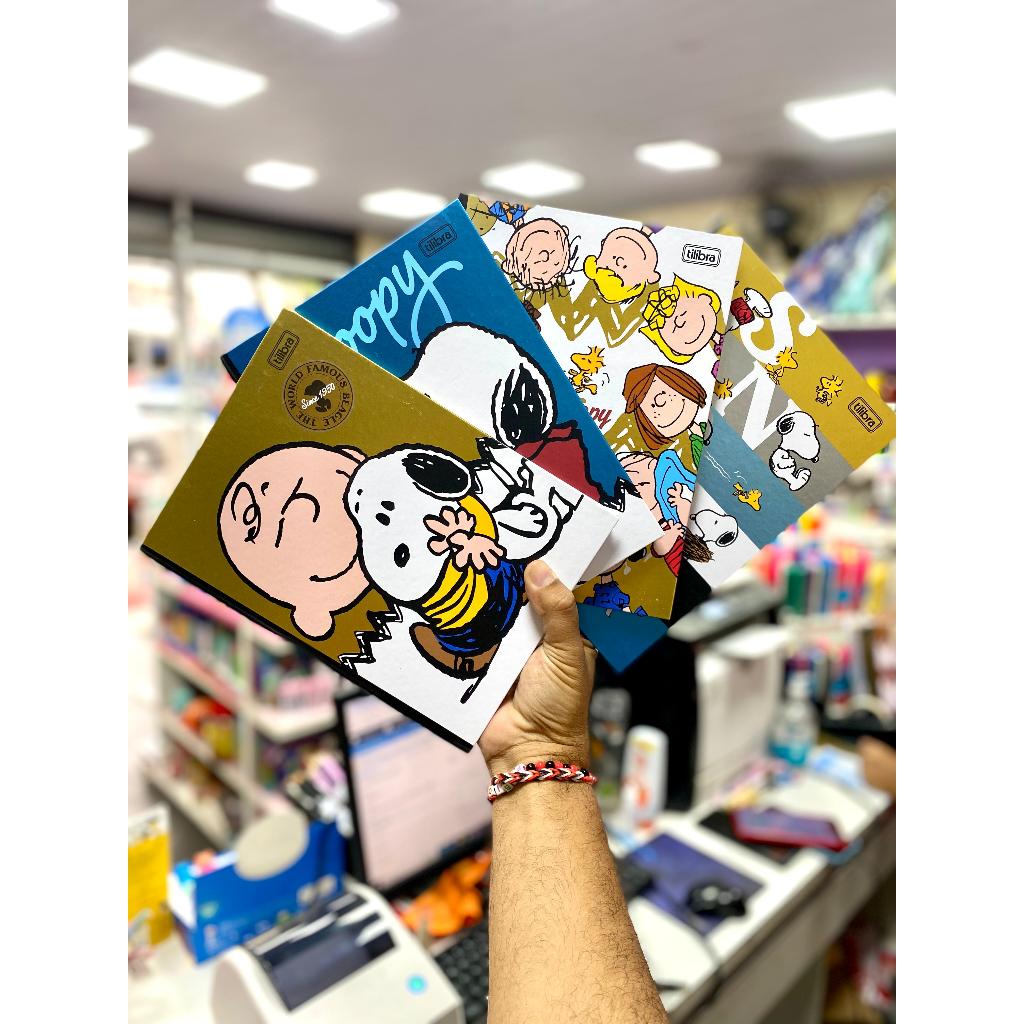 Caderno Brochura Capa Dura Colegial Snoopy 160 Folhas - Capa Sortida 1 UNIDADE
