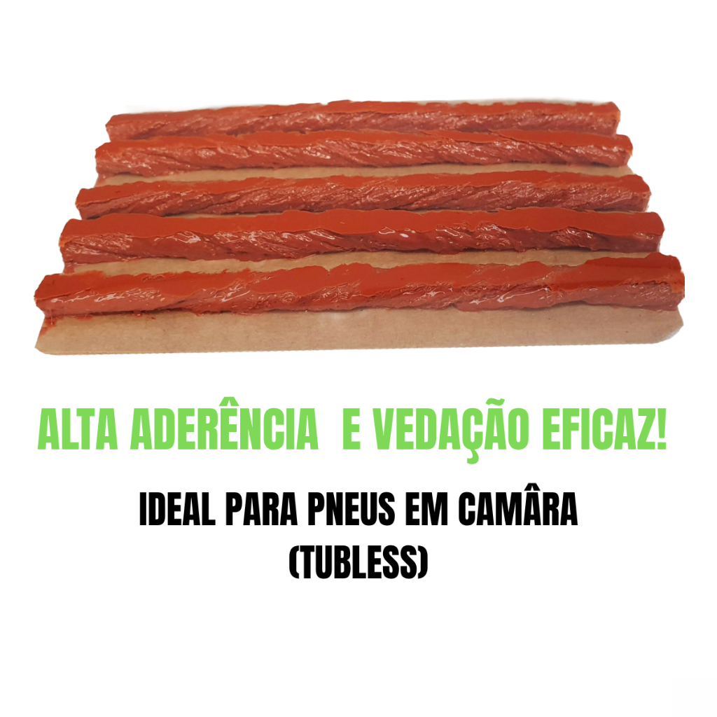 Refil Reparo de Pneus Tipo Macarrão Kit com 10 Peças Alta Aderência Vedação Segura Uso Profissional — imagem 2 de 2