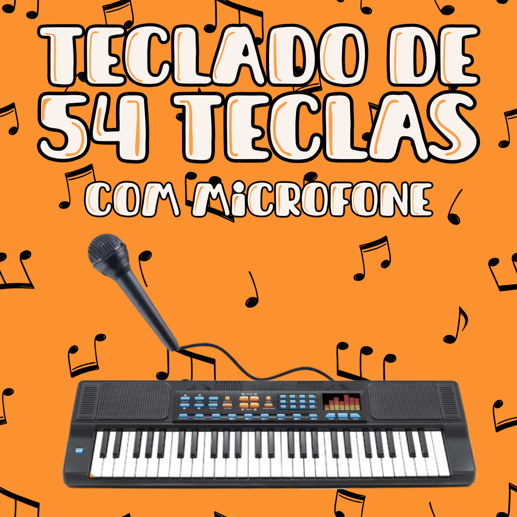 Teclado Com Microfone 54 Teclas