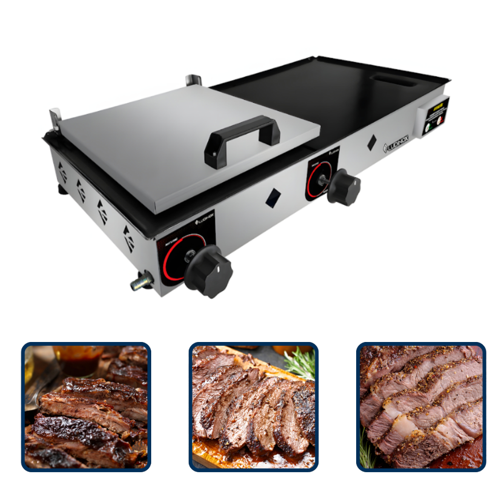 Chapa Lanche Gourmet 70x30 ECONÔMIC Industrial Profissional A Gás