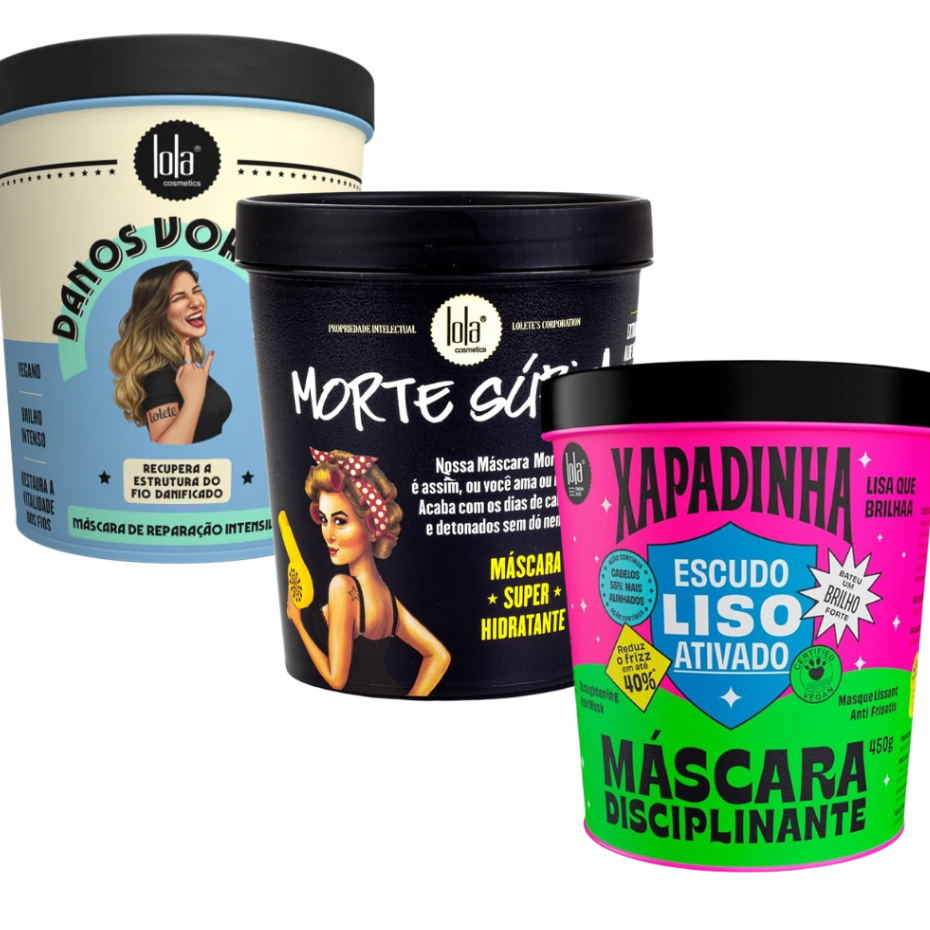 Cronograma Capilar Lola Cosméticos Morte Súbita 450g + Danos Vorazes 450g + Xapadinha 450g