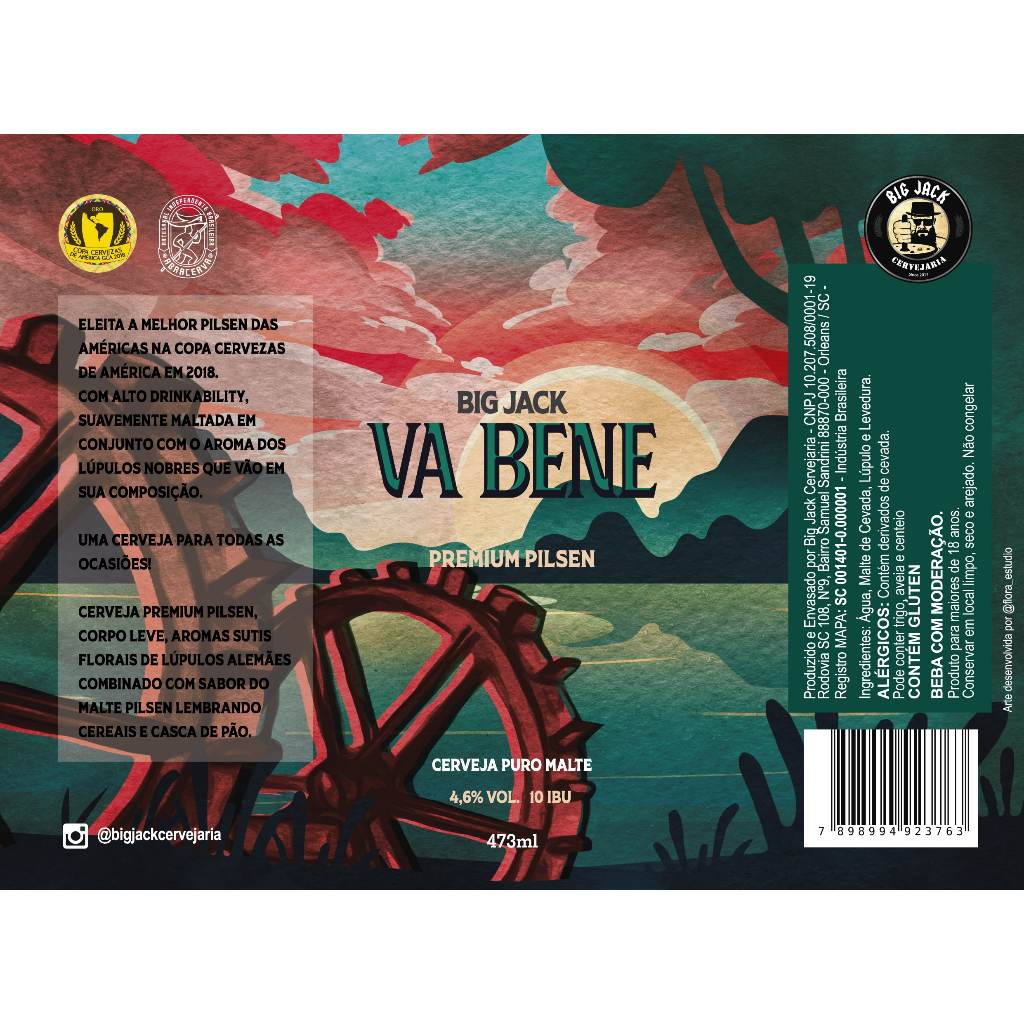 Cerveja Big Jack Va Bene Premium Pilsen 473ml