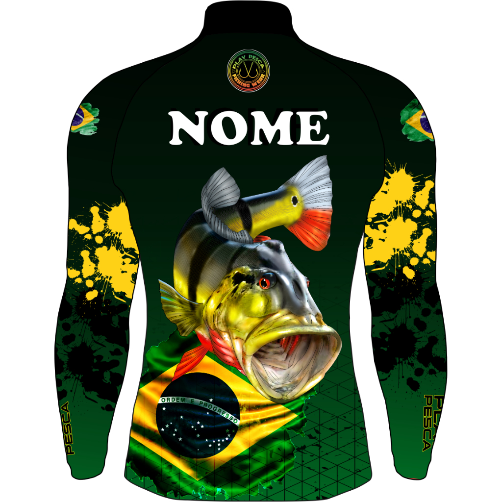 Camisa camiseta blusa de pesca personalizada com nome Play Pesca com Proteção Solar Uv50+ em Oferta na Shopee