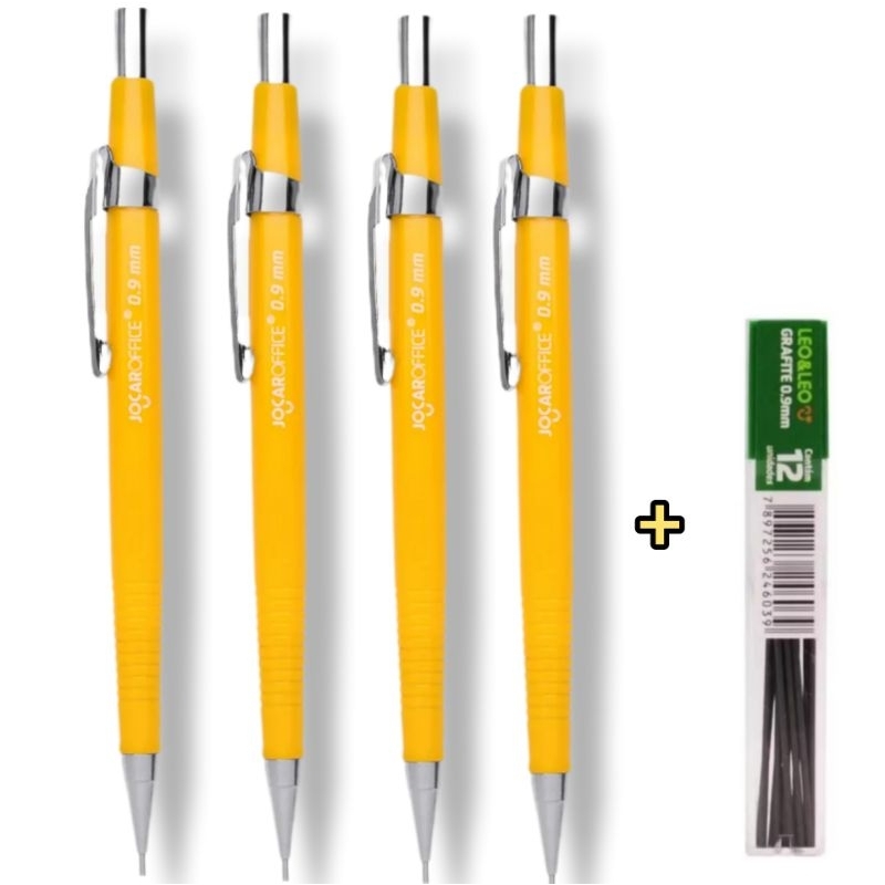 Lapiseira Técnica 0.9 triangular + tubo com 12 minas Jocar office